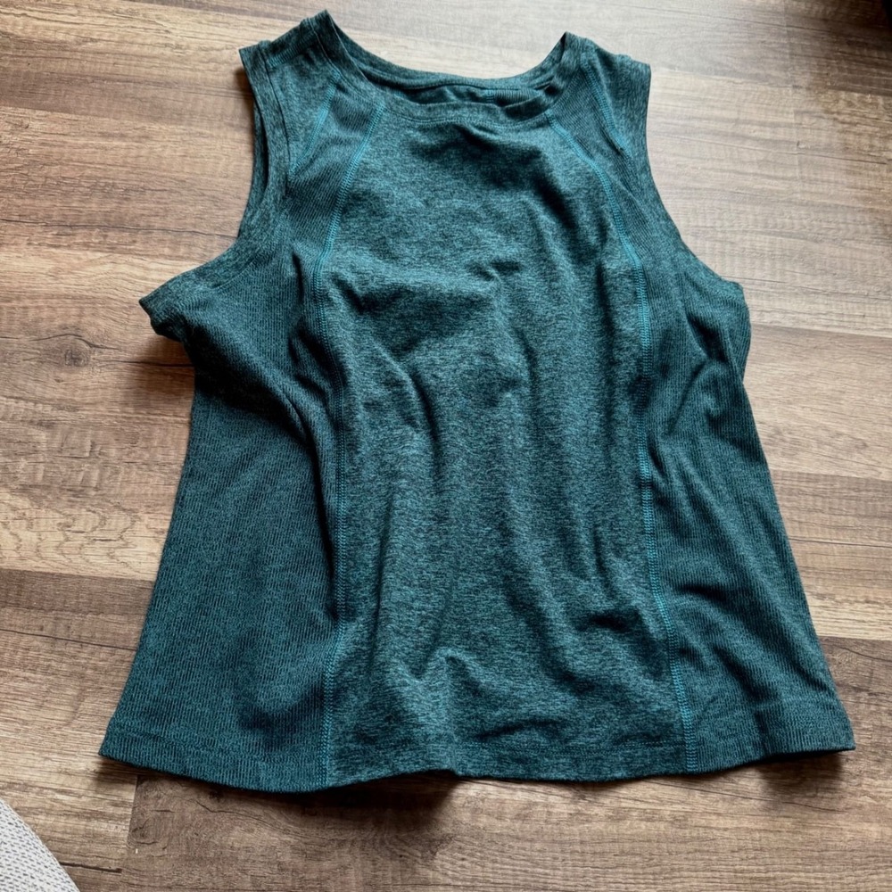 Member's Mark Soft Rib Tank Astro Teal Heather Athletic Workout Top Small